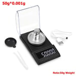 HIGHKAS Jewelry Electronic Scale 0.001G Precision Digital Jewelry Scale 50G/100G USB Powered Electronic Weighing Scales LCD Mini Lab Balance-_C 1125 (Color : E)