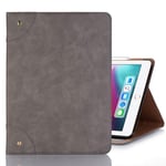 Case For IPad Pro 12.9 Inch (2018) Retro Book Style Horizontal Flip PU Leather Case With Card Slots & Wallet Flat shell, Protective case (Color : Grey)