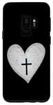 Coque pour Galaxy S9 Jésus vous aime cœur avec croix religieuse bible chrétienne