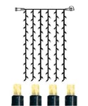 [2] Utvidelse System Decor - Gardin 100x200 cm, LED (x100), sort kabel, 2800K
