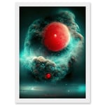 Cinematic Space Fantasy Illustration Nebula Death Star Red Dwarf Artwork Framed Wall Art Print A4
