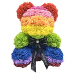 ReTink Handmade Rose Soap Flower Bear Cute Eternal Flower Bear Rainbow Color Valentines Day Romantic Gift