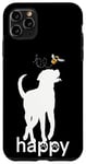 Coque pour iPhone 11 Pro Max Be Happy Inspirational Labrador retriever Doré/noir/marron
