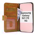 Zipper Standcase Wallet Samsung Galaxy S21 FE 5G (SM-G990B) (Brun)