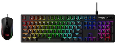 HYPERX Alloy Origins - Mechanical Gaming Keyboard - Software-Controlled Light & Macro Customization - Compact Form Factor - Linear Switch Blue & HX-MC002B Pulsefire Surge - RGB Gaming Mouse