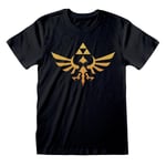 Kortærmet T-shirt The Legend of Zelda Hyrule Logo Sort Unisex M