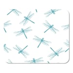 Mousepad Computer Notepad Office Blue Pattern Dragonfly Red Abstract Animal Beautiful Beauty Black Home School Game Player Computer Worker Inch
