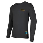 La Sportiva La Sportiva Men's Climbing On The Moon Sweatshirt Carbon/Giallo XL, Carbon/Giallo