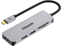 QGEEM MAKE CONNECTIONS USB C Hub,QGeeM 5in1 USB C to HDMI 4K Adapter,USB 3.0 & 2.0 Port MicroSD/TF Card Reader Compatible with MacBook Pro 2019/2018 XPS13/15 Chromebook Pixel Surface Book 2,USB C Dock