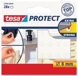 Tesa Protect dørdemper, Ø8 mm, 28-pak, transparent