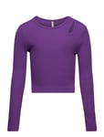 Kognessa L/S Cut Out Top Box Jrs Tops T-shirts Long-sleeved T-shirts Purple Kids Only