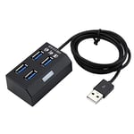 Kurphy The Trapezoidal High Speed 4 Port USB 3.0 Hub Splitter With Power Adapter For PC Computer Accessories
