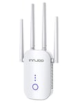 InnJoo WiFi Répéteur 1200 Mbps 2,4 GHz et 5 GHz Amplificateur de Signal réseau WiFi à Double fréquence Point d'accès sans Fil Routeur WiFi Extenseur 4 antennes Port Ethernet Mode AP(Blanc)