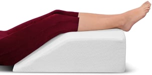 Bedding Studio Leg Elevation Pillow - Foam Wedge Pillow for Leg Rest Support - Quilted Washable and Breathable Cover - Reduces Back, Knee Pain - Improves Circulation and Post Surgery Recovery