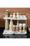 29.5cm W x 16cm D x 24.5cm H 2-Tier Rotating Pull-out Storage Shelf for Kitchen