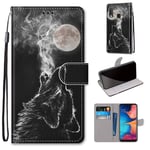 SATURCASE Case for Samsung Galaxy A20e, Beautiful PU Leather Flip Magnet Wallet Stand Card Slots Hand Strap Protective Cover for Samsung Galaxy A20e (DK-7)