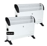 High Quality 2000W Electric Convection Radiator Heater Pack of 2