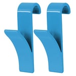 MSV Hook for towel dryer 2 pcs. in blue, Fabric, 6.4 x 9.8 x 2.5 cm