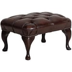 The English Chesterfield Company Queen Anne fotpall skinn brun 54x42 cm