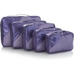 Heys Metallic Packing Cubes -förpackningskuber, 5 stycken, marinblå