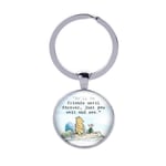 FWQW Best Friend Keychain Long Distance Friendship Keyring We'll Be Friends Until Forever Keychain Bear Pendant Keychain Gifts for Sisters