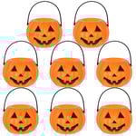 8 st Halloween Bärbara Pumpa Hinkar Barn Trick Or Treat Pumpa Godis Hink Hållare Skrivbords Ljusstake Ljusstake (orange)Orange7*5.5*3.5CM Orange 7*5.5*3.5CM