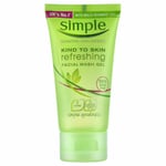 Simple Kind to Skin Refreshing Facial Wash Gel Face Wash 100% Soap Free 50ml