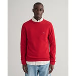 Gant Men's Knit Jumper Pique Regular Fit Red Medium 8040521 Ruby Red RRP £120