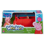 Peppa Pig Weebles Wobbily Car Push Along Toy with Figure for Ages 18 Months+