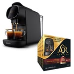 L'OR BARISTA Sublime Coffee Machine Black by Philips with L'OR Double Barista Selection XXL 5X10PC, Double Shot, Aluminium Coffee Capsules (Total 50 XXL Capsules) Intensity 13