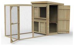 Hedgerow Forest Garden Wooden Dog Kennel with Run