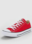 Converse Mens Ox Trainers - Red, Red/White, Size 6, Men