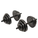 Sunny Health and Fitness Sunny Health & Fitness 18 KG, Vinyl Dumbbell Set Haltères. Mixte, Noir, Taille Unique