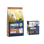 3 kg Bozita Original vetefritt + 6 x 370 g bitar i gelé till sparpris! - Puppy & Junior vetefritt (3 kg) + Kyckling & ris (6 x 370 g)