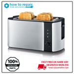 Severin 4 Slice Long Slot Stainless Steel Toaster 1400W AT2590