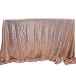 Household Tablecloth Full Sequin Embroidered Table Decoration Rose Gold 125x150cm