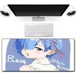 HOTPRO Comfortable Gaming Anime Mouse Pad 丨Thick Waterproof Mouse Mat 丨Stitched Edges with Anti-slip Rubber Base Rectangle Mouse Mat for notebooks,PC（800X300X3MM） Life In A Different World-1
