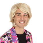 Bristol Novelty Mens Side Parting Blonde Wig Fancy Dress New