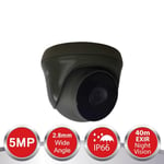 5MP EXIR Turret CCTV Camera 4-in-1 IP66 IR40m Grey THC-T250-M HiLook Hikvision