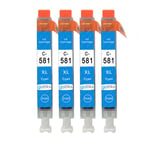4 Cyan Ink Cartridges C-581 for Canon PIXMA TS6150 TS6250 TS705 TS8251 TS9551c