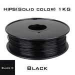 HIPS 1.75 Black Nipseyteko filament pour impression 3D, consommable d'imprimante en plastique, couleur unie, haute qualité, 1.75mm diamètre, poids bobine 1kg
