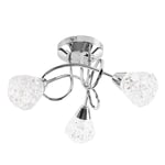 Modern 3 Way Crossover Silver Chrome Ceiling Light with Diamond Effect Glass Shades - Complete with 3w LED G9 Bulbs [3000K Warm White]