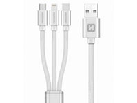Swissten Textile Universal 3In1 Usb-C / Lightning Data Mfi / Mircousb Kabelis 1,2 M