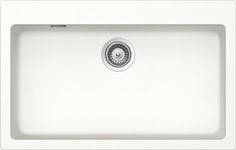 SCHOCK | Évier de cuisine Primus N100XL 1 baignoire XL, avec comptoir de robinetterie, matériau Cristalite®, blanc absolu, 790 x 500 mm