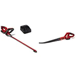 Einhell GE-CH 1846 Li Kit Power X-Change Cordless Hedge Trimmer with 46 cm Cutting Length & GE-CL 18 Li E Solo Power X-Change Cordless Leaf Blower - Supplied Without Battery & Charger