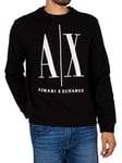 Armani ExchangeEmbroidered Graphic Sweatshirt - Black