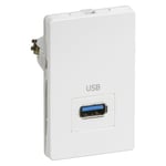 LK Fuga USB 3,0 udtag, 1½ modul, Hvid