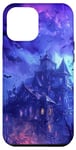 Coque pour iPhone 15 Pro Max Foreboding Haunted House Sky Tourbillons Gothiques Chauves-souris