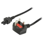 5m C5 Clover Leaf Mains Power Cable Lead 3 Pin Moulded UK Plug to IEC320