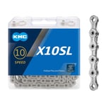 KMC X10 SL Bicycle 10 Speed Chain 114 links Silver MTB Road Bike Bicycle Chain